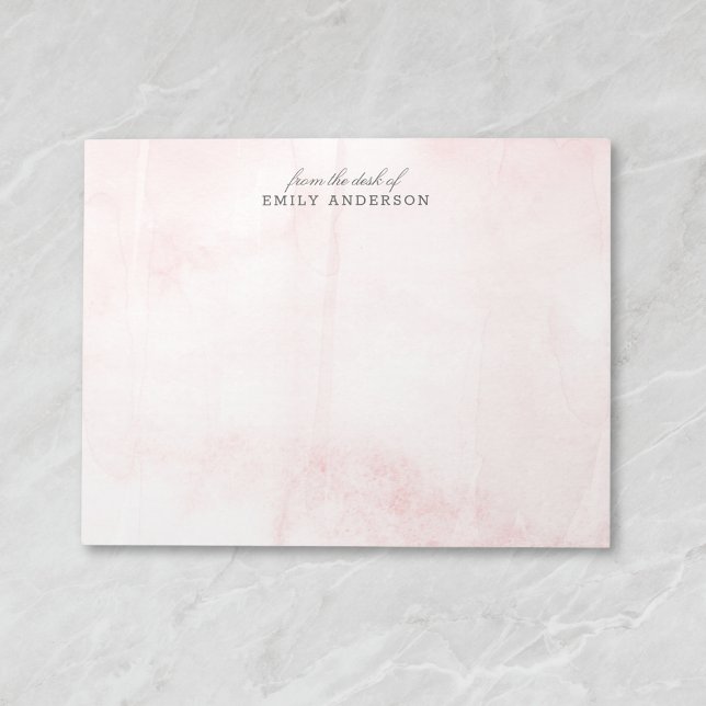 Pink Watercolor From the Desk of Personalized Name Notepad (Creator Uploaded)