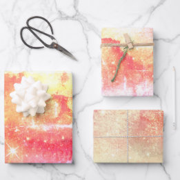 Pink Watercolor Galaxy Wrapping Paper Sheet