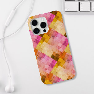 Pink Watercolor Geometric Pattern iPhone 15 Pro Max Case
