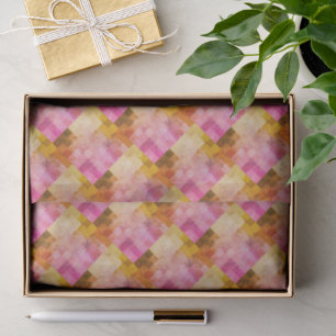 Pink Watercolor Geometric Pattern Tissue Paper