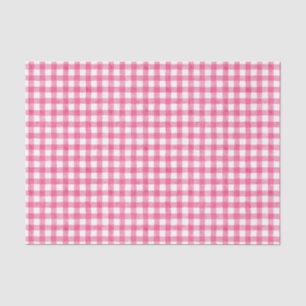 Pink Watercolor Gingham Tissue Paper