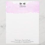 Pink Watercolor Glam Eyes And Lashes Makeup Artist Letterhead<br><div class="desc">Pink blush and white watercolor tint of clouds business letterhead with glamourous eyes and lashes and a fabulous modern handwritten script style typeface to brand your eyelash service. Suitable for makeup artists offering lash lifts, tinting, microblading, and makeup. Add your own business name, or your name, and the services that...</div>