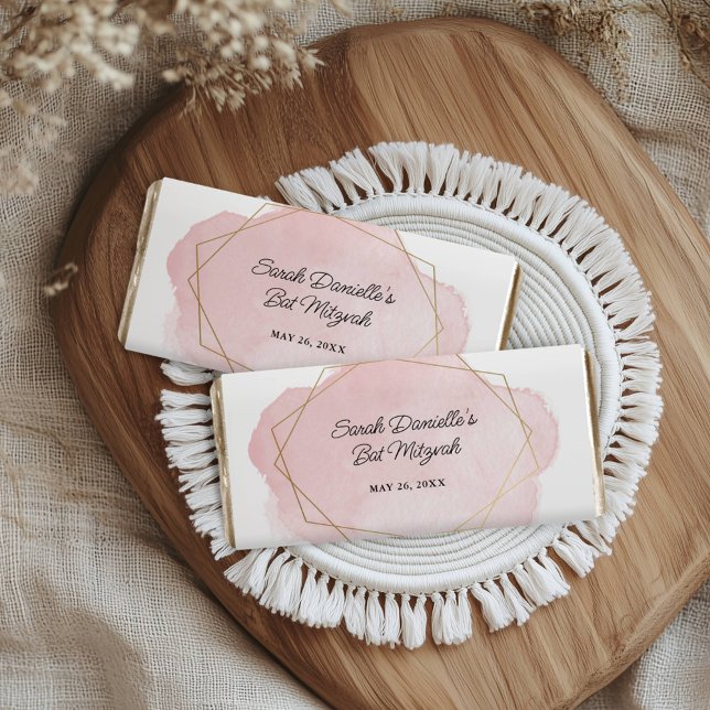 Pink Watercolor Gold Frame Candy Bar Wrapper (Creator Uploaded)
