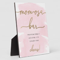 Pink Watercolor Gold Mom-osa Bar Sign