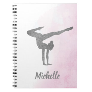 Pink Watercolor Gymnastics  Notebook