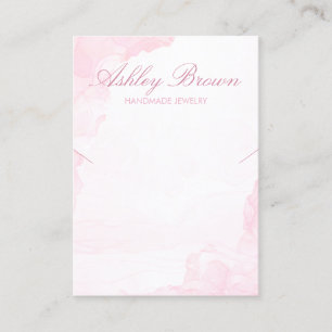 Pink Watercolor Handmade Jewellery Necklace Displa Business Card