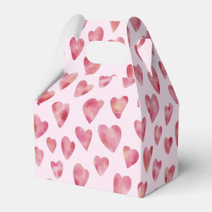 Pink Watercolor heart pattern Favor Box