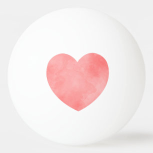 Pink watercolor heart pattern ping pong ball