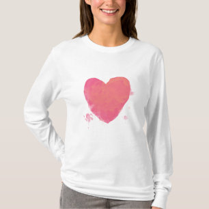 Pink Watercolor Heart T-Shirt