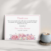 Pink watercolor hydrangea summer flowers funeral