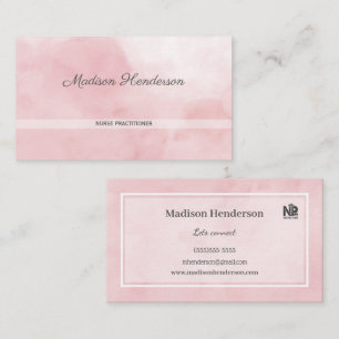 Pink Watercolor Infirmière Praticien Cartes de vis