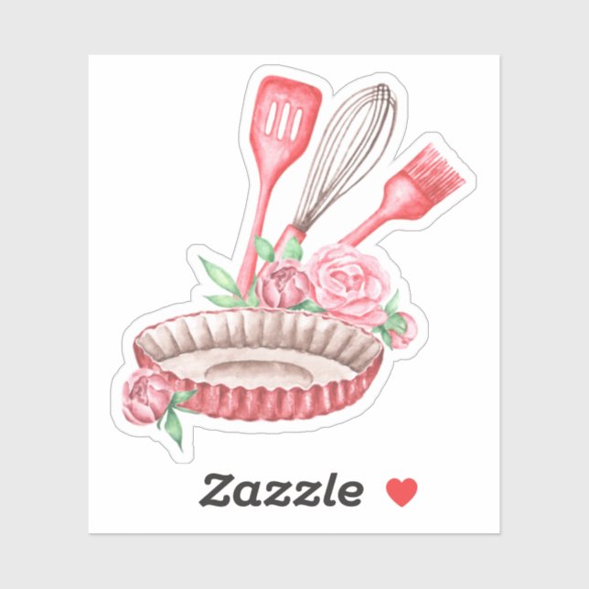 Pink Watercolor Kitchenware (Sheet)