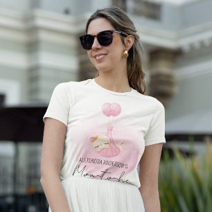 Pink Watercolor Kitten Mom to Be T-Shirt