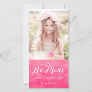 Pink Watercolor Laver Valentine's Day Carte photo