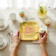 Pink Watercolor Lemon Ciao Bambina Baby Shower