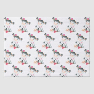 Pink Watercolor Little Cow Tissue Paper