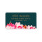 Pink Watercolor Magnolia Floral Teal  Address 