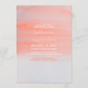 pink watercolor modern bridal shower invitation
