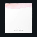 Pink Watercolor Notepad<br><div class="desc">Elegant watercolor design that can be personalized with your text.</div>