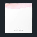 Pink Watercolor Notepad<br><div class="desc">Elegant watercolor design that can be personalized with your text.</div>