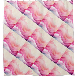 Pink Watercolor Ocean Waves