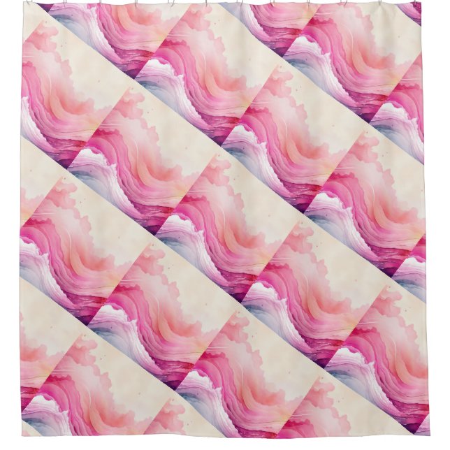 Pink Watercolor Ocean Waves (Front)