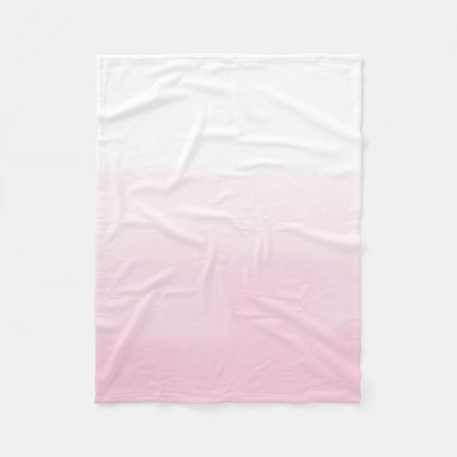 Pink Watercolor Ombre Fleece Blanket (Front)
