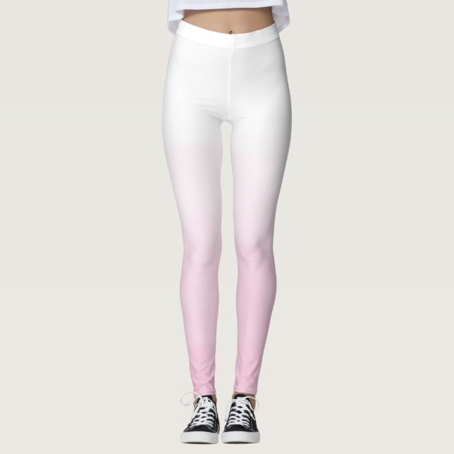 Pink Watercolor Ombre Leggings (Front)