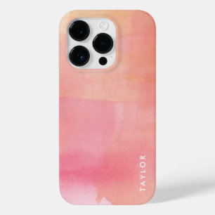 Pink Watercolor Ombre Name Case-Mate iPhone 14 Pro Case