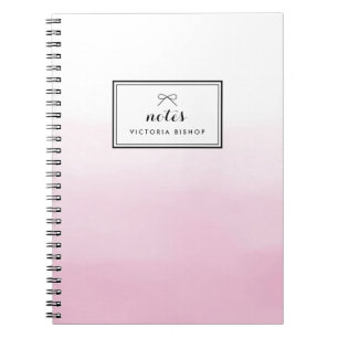 Pink Watercolor Ombre Personalized Notebook