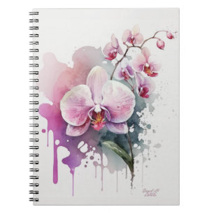 Pink Watercolor Orchid Notebook
