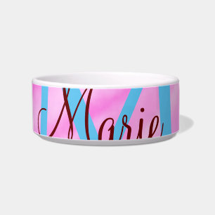 Pink watercolor pastel add title monogram letter bowl
