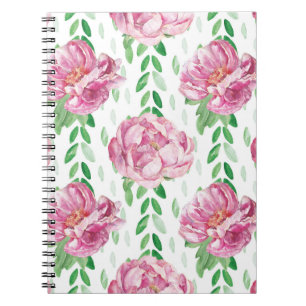 Pink Watercolor Peonies Notebook