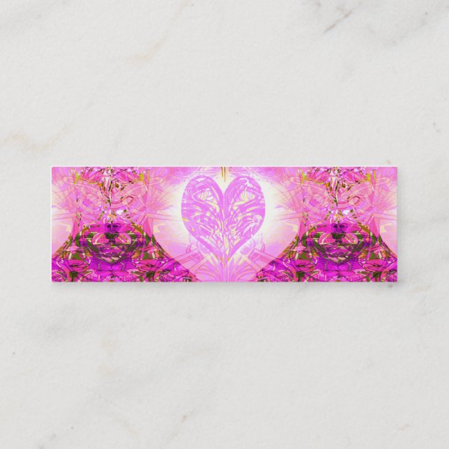 Pink Watercolor Petal Mini Business Card (Back)