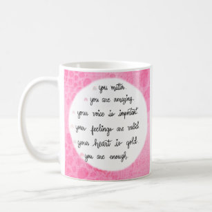 Pink Watercolor Positive Affirmations 11 oz Mug