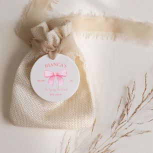 Pink Watercolor Ribbon Blush Bachelorette party Favour Tags