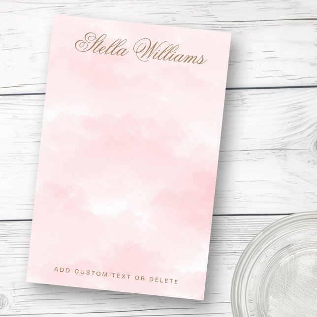 Pink watercolor romantic script name post-it notes (Pink watercolor romantic script name post-it notes)