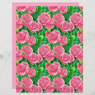 Pink Watercolor Rose Pattern