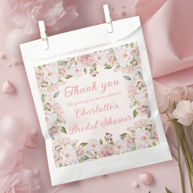Pink Watercolor Roses Bridal Shower Favour Bag (Pink Watercolor Roses Bridal Shower Favor Bag
Beautiful Favor Bags to say Thank You to your guests. )