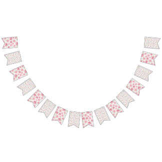 Pink Watercolor Roses bunting banner