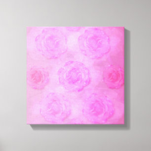 PINK Watercolor roses Canvas Print