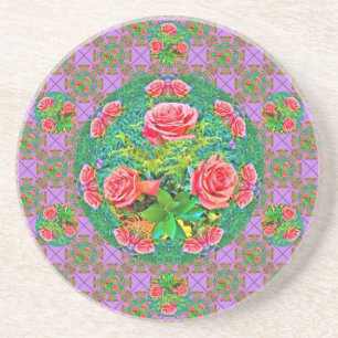Pink Watercolor Roses Coaster