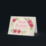 Pink Watercolor Roses Granddaughter Birthday Card<br><div class="desc">Pretty and thoughtful greeting card for granddaughter's birthday with vintage pink watercolor roses and hand lettered style text.</div>