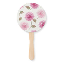 Pink Watercolor Roses Set of Fans