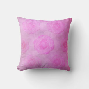 PINK Watercolor roses Throw Pillow