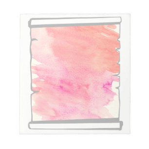 Pink Watercolor Scroll Scrapbooking Fun Notepad