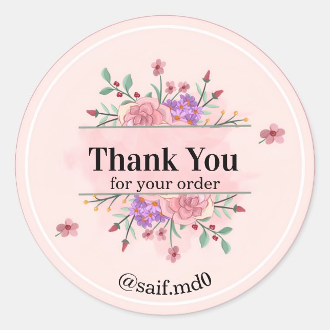 Pink Watercolor | Seller Packaging Stickers  (Devant)