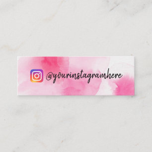 Pink Watercolor Social Media Mini Business Card