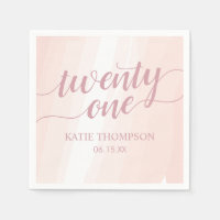 Pink Watercolor Splash 21st birthday