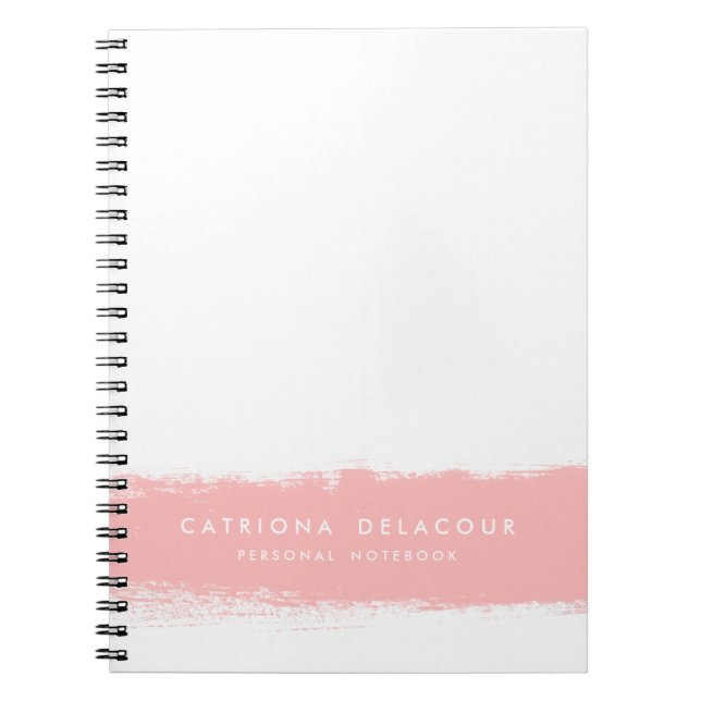 Pink Watercolor Splash Personalized Notebook (Front)